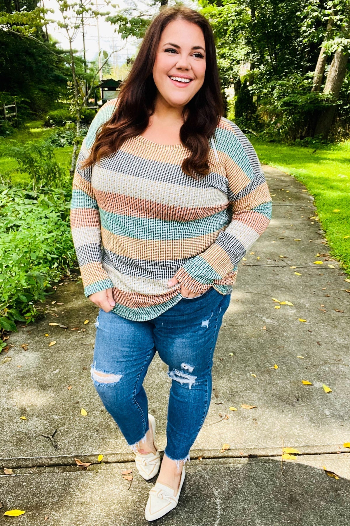 Otilia | Beautiful vintage two-tone green striped top from You Hunter