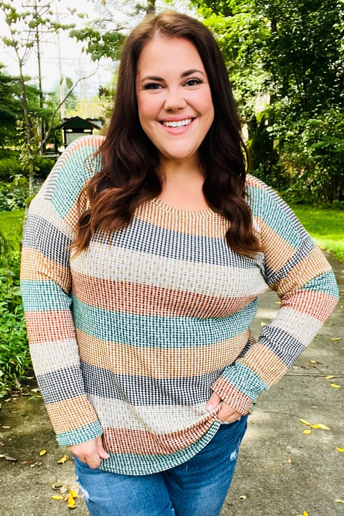 Otilia | Beautiful vintage two-tone green striped top from You Hunter