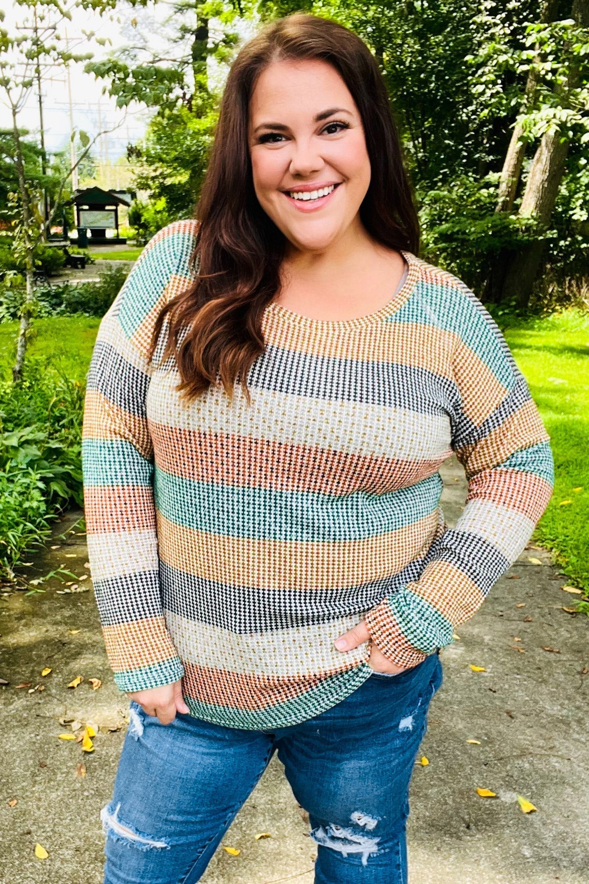 Otilia | Beautiful vintage two-tone green striped top from You Hunter