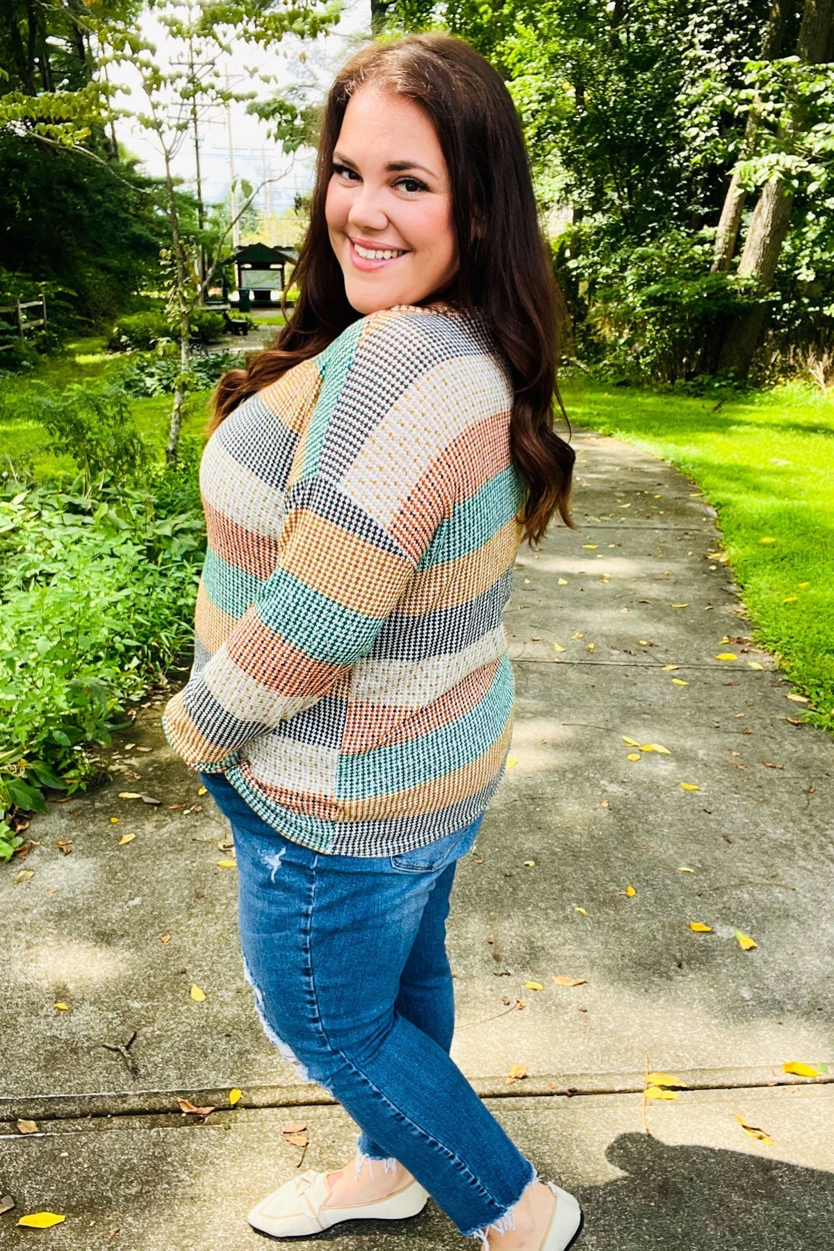 Otilia | Beautiful vintage two-tone green striped top from You Hunter