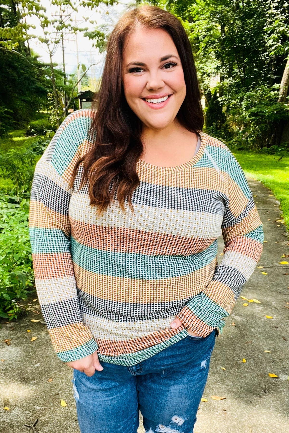 Otilia | Beautiful vintage two-tone green striped top from You Hunter