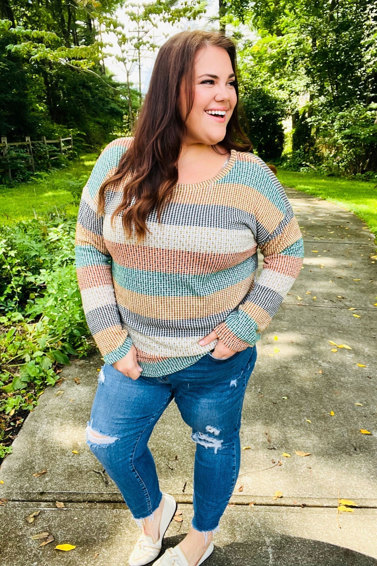 Otilia | Beautiful vintage two-tone green striped top from You Hunter