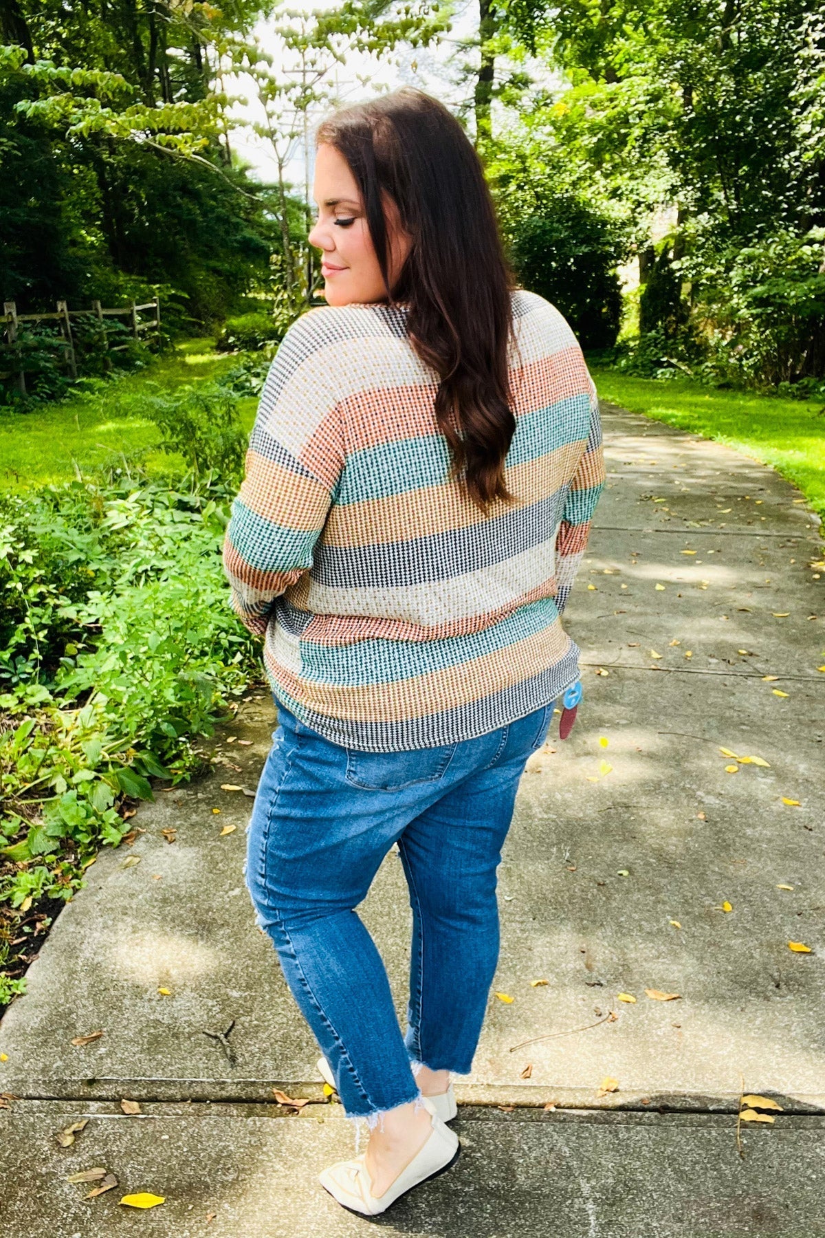 Otilia | Beautiful vintage two-tone green striped top from You Hunter