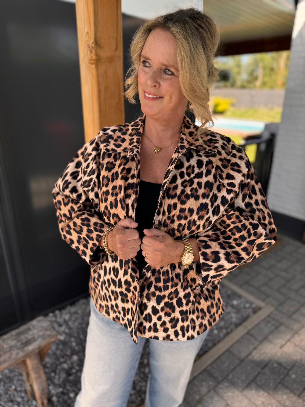 Griselda | Leopard jacket super oversized camel