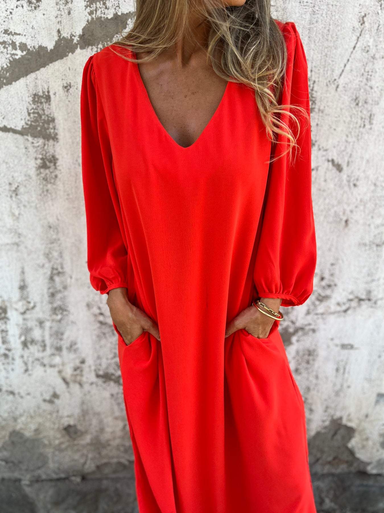 Teresa® | Elegant women's V-neck maxi dress