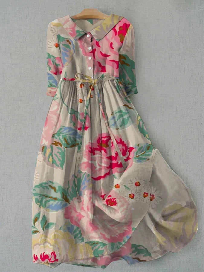 Sofía® | Elegant women's summer dress with short sleeves and floral pattern