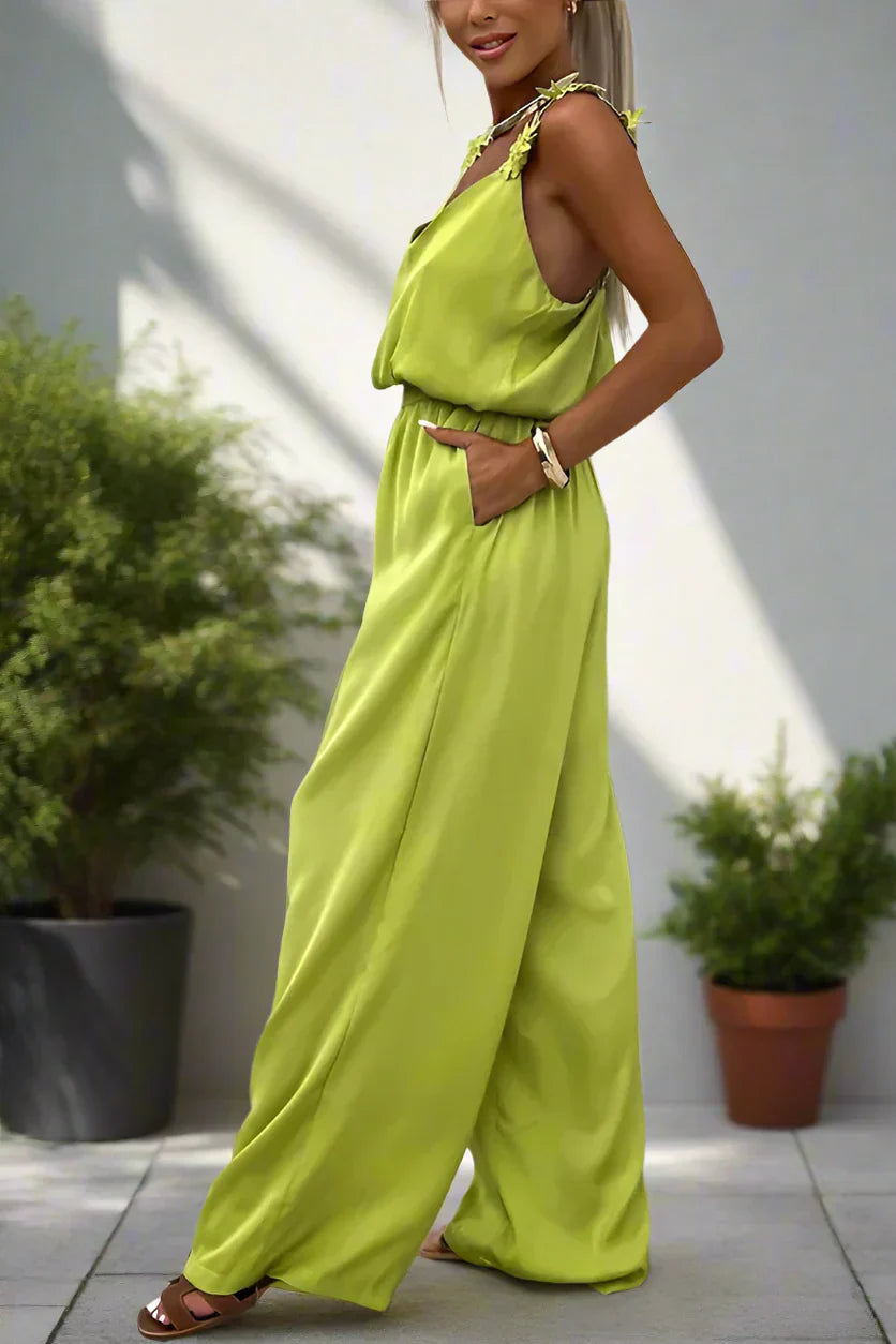 Olga® | Summer Vintage Sleeveless Wide Leg Women Jumpsuit