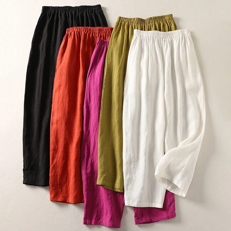 Elena® | Airy linen women's summer trousers