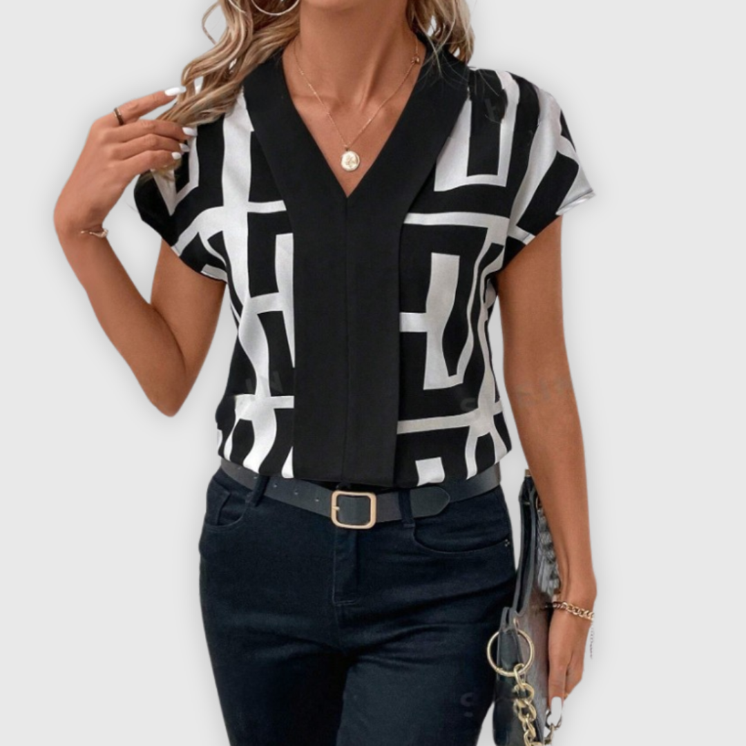 Delfina® | Elegant women's blouse V-neck business