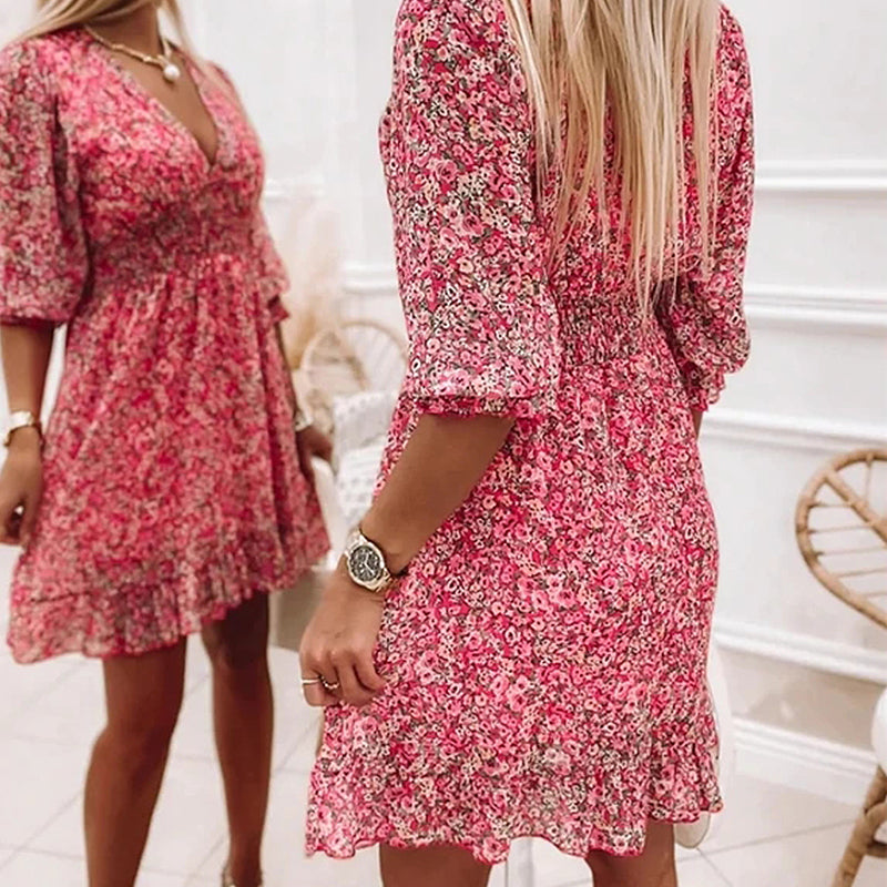 Laura® | Floral Summer Dress With Puff Sleeves
