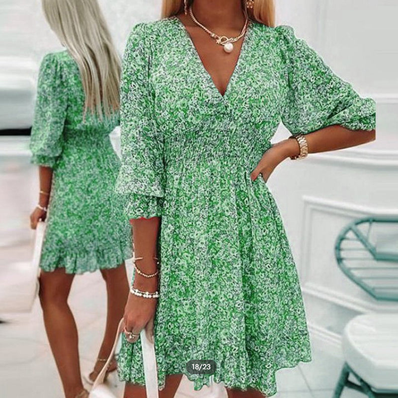 Laura® | Floral Summer Dress With Puff Sleeves