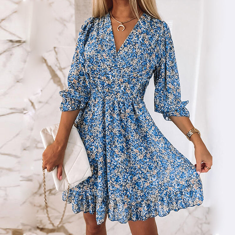 Laura® | Floral Summer Dress With Puff Sleeves