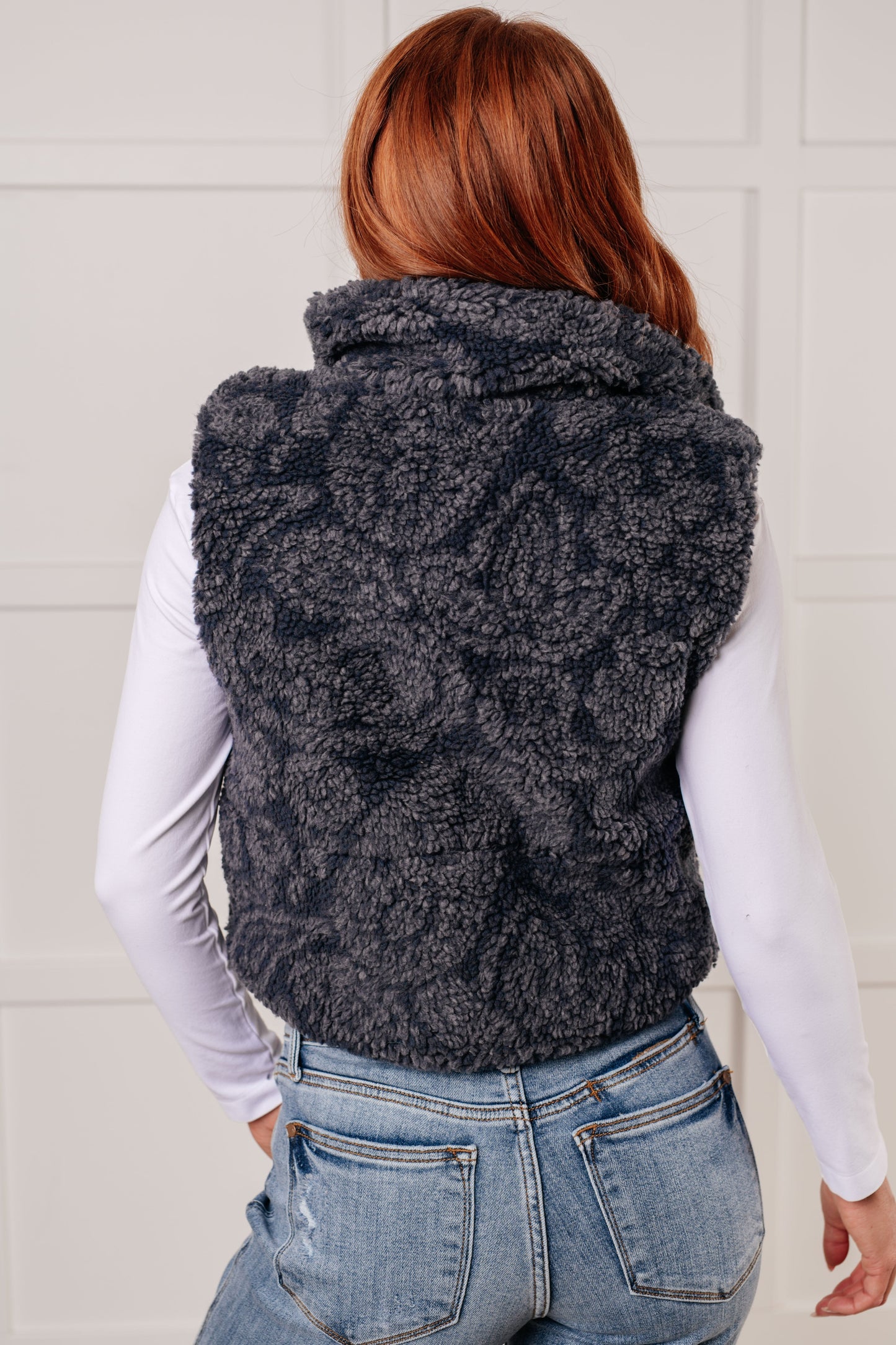 Elena | Just another layer of paisley sherpa print vest