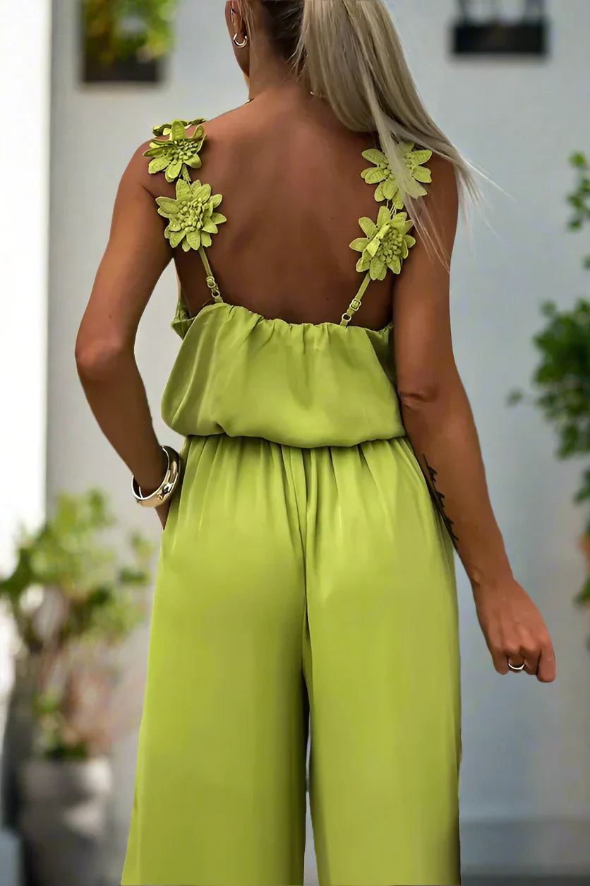Paola® | Summer Vintage Sleeveless Wide Leg Women Jumpsuit