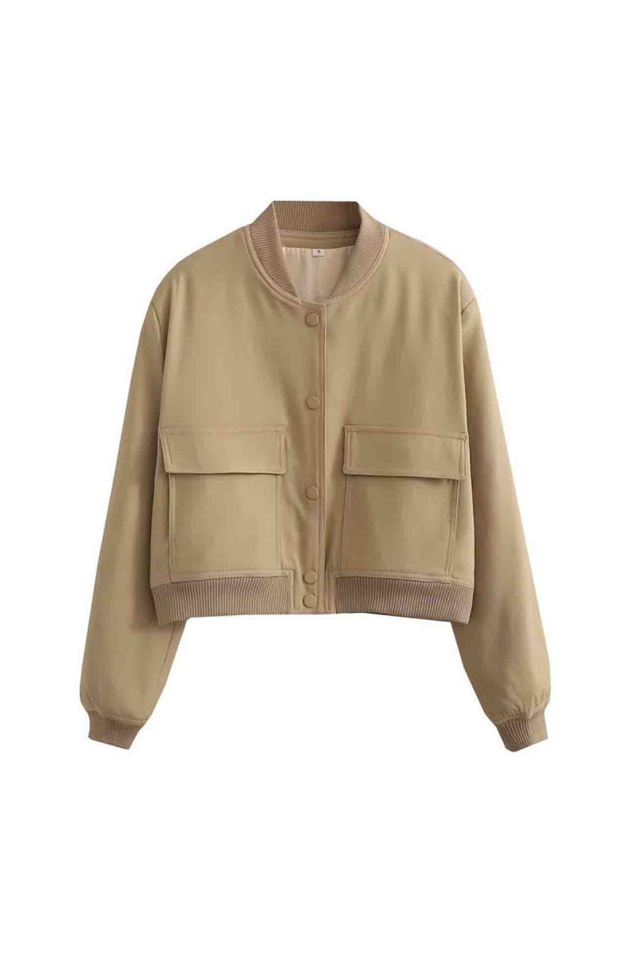 Nicole | Plain jacket with pockets and stand-up collar