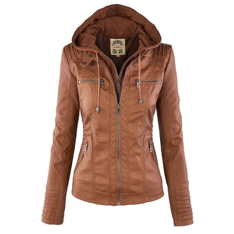 Tatiana | Leather jacket with hood