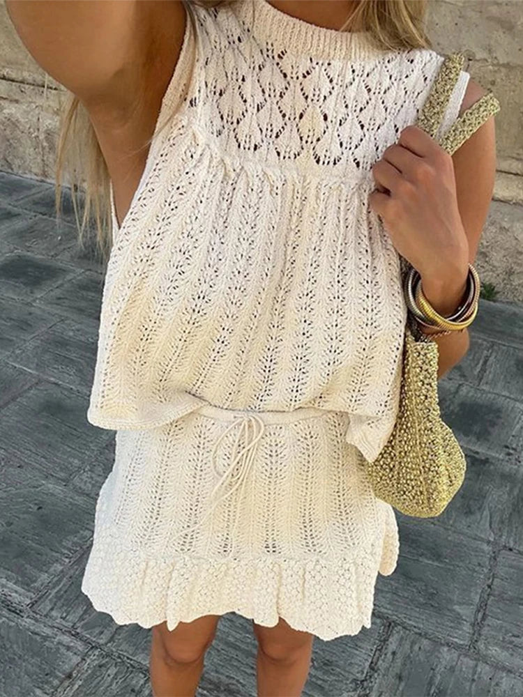 Romina® | Knitted top mini skirt set
