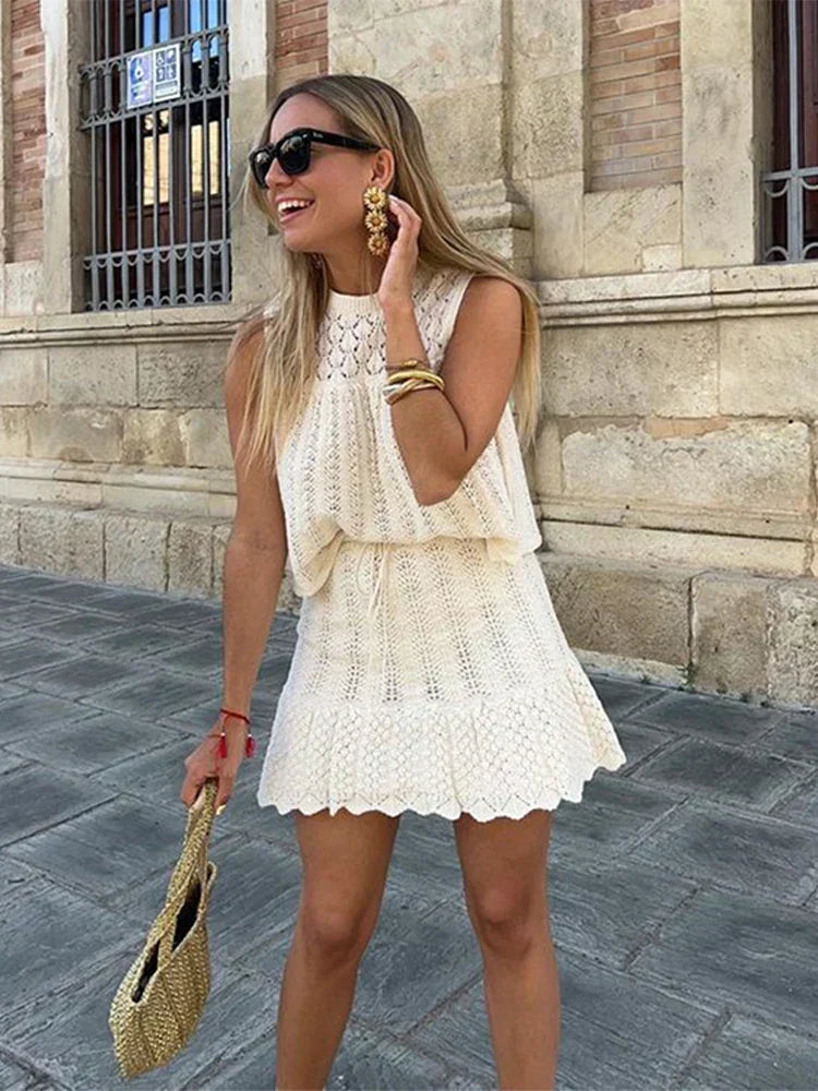 Romina® | Knitted top mini skirt set
