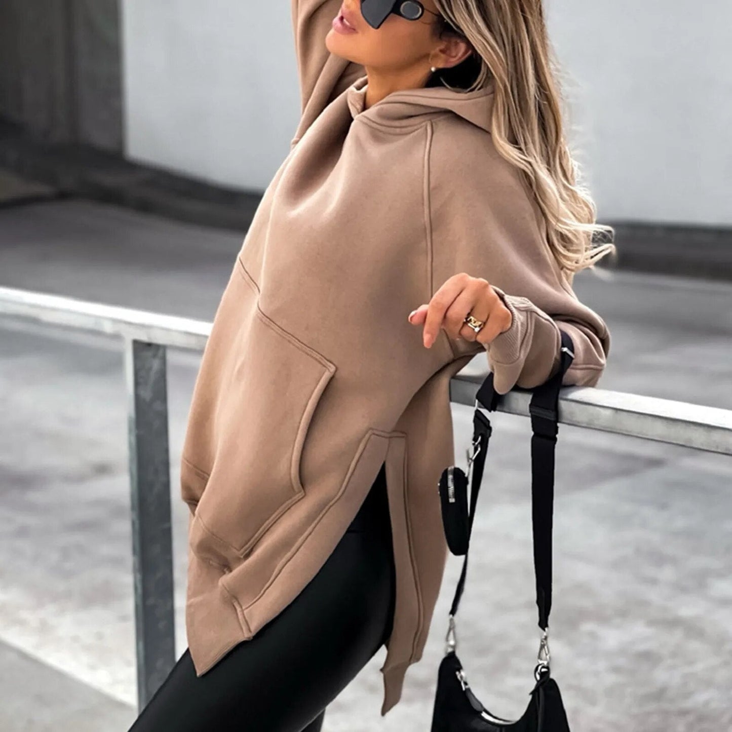 Erika® | Loose hooded sweatshirt with opening