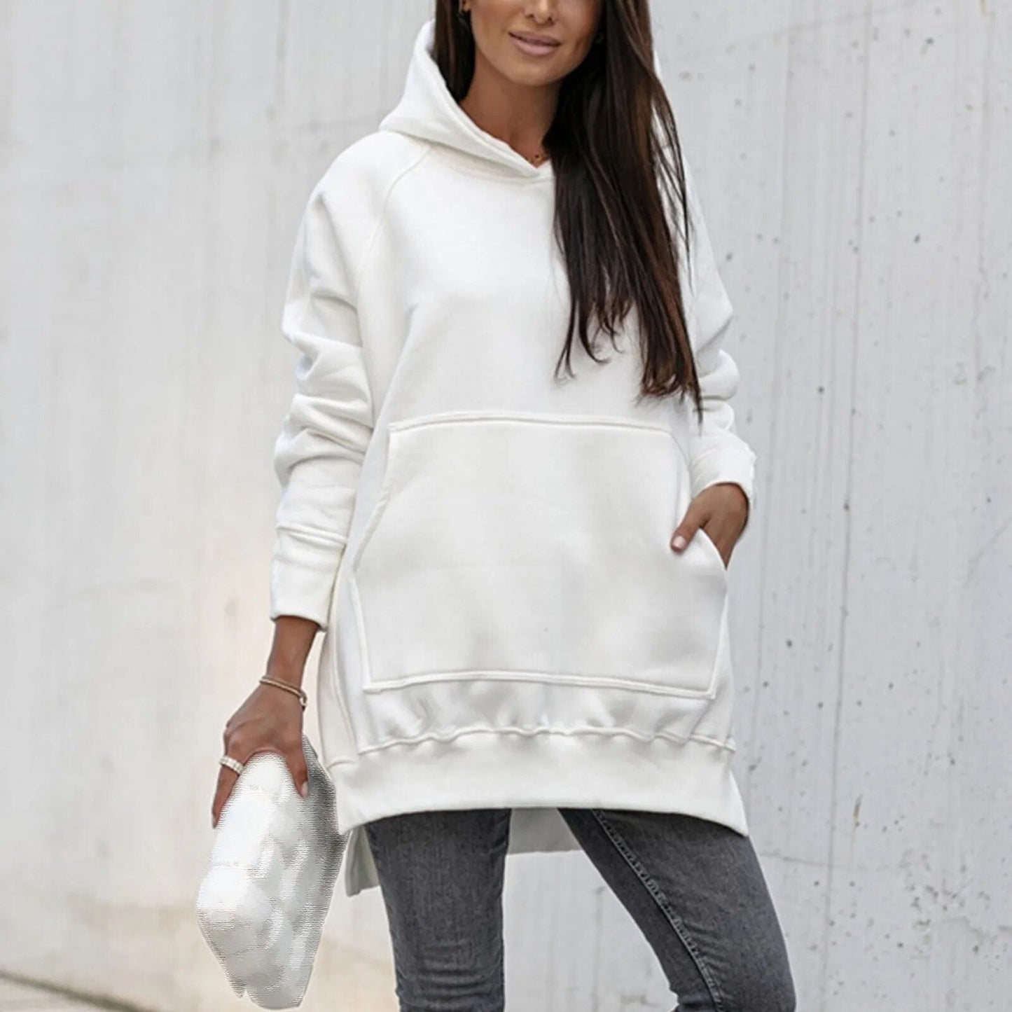 Erika® | Loose hooded sweatshirt with opening