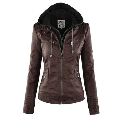 Julia | Women’s Hooded Zip-Up Casual Biker Jacket