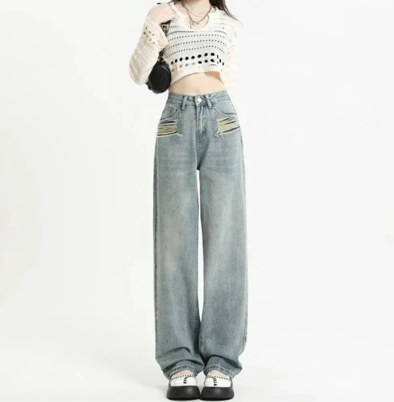 Amalia® | Women's denim jeans with ripped pockets