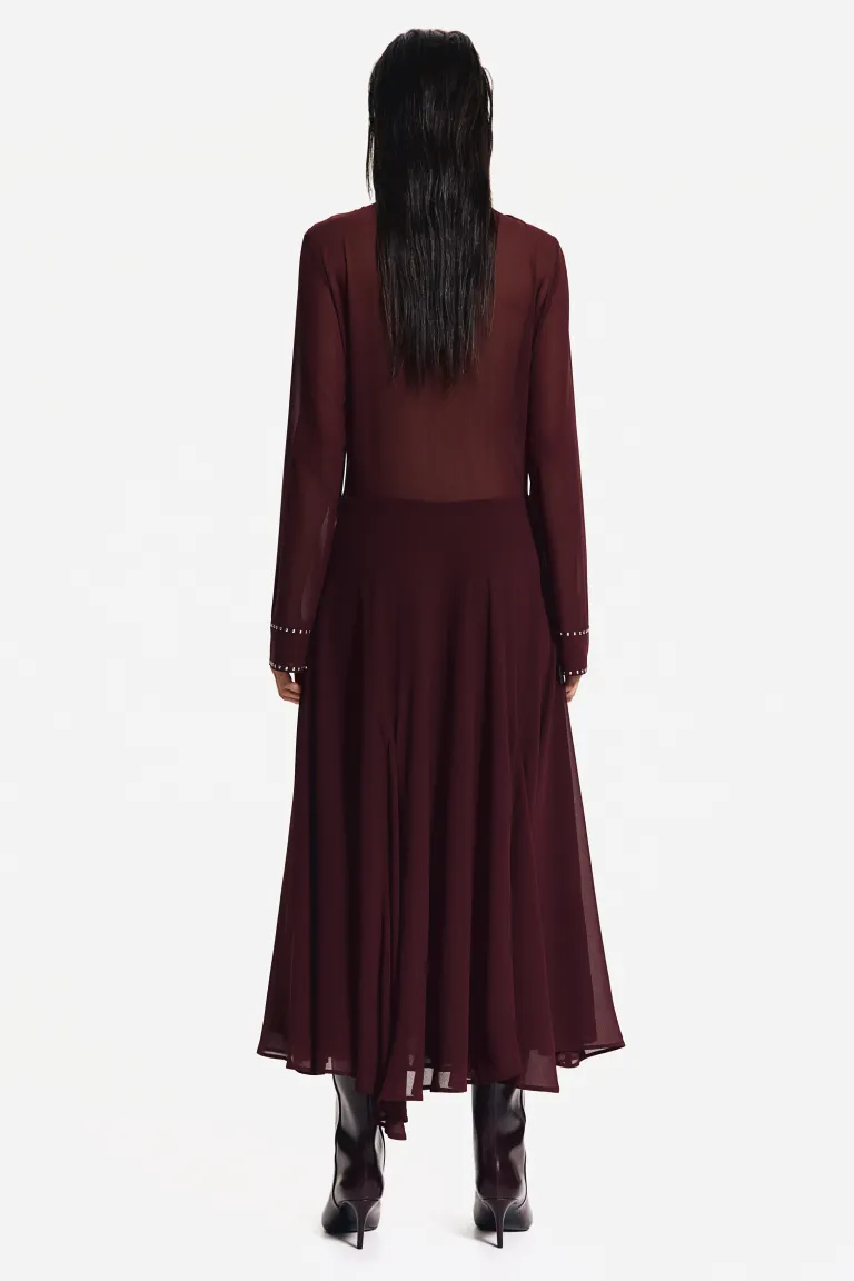 Leila® | Chiffon Midi Dress With Rivets