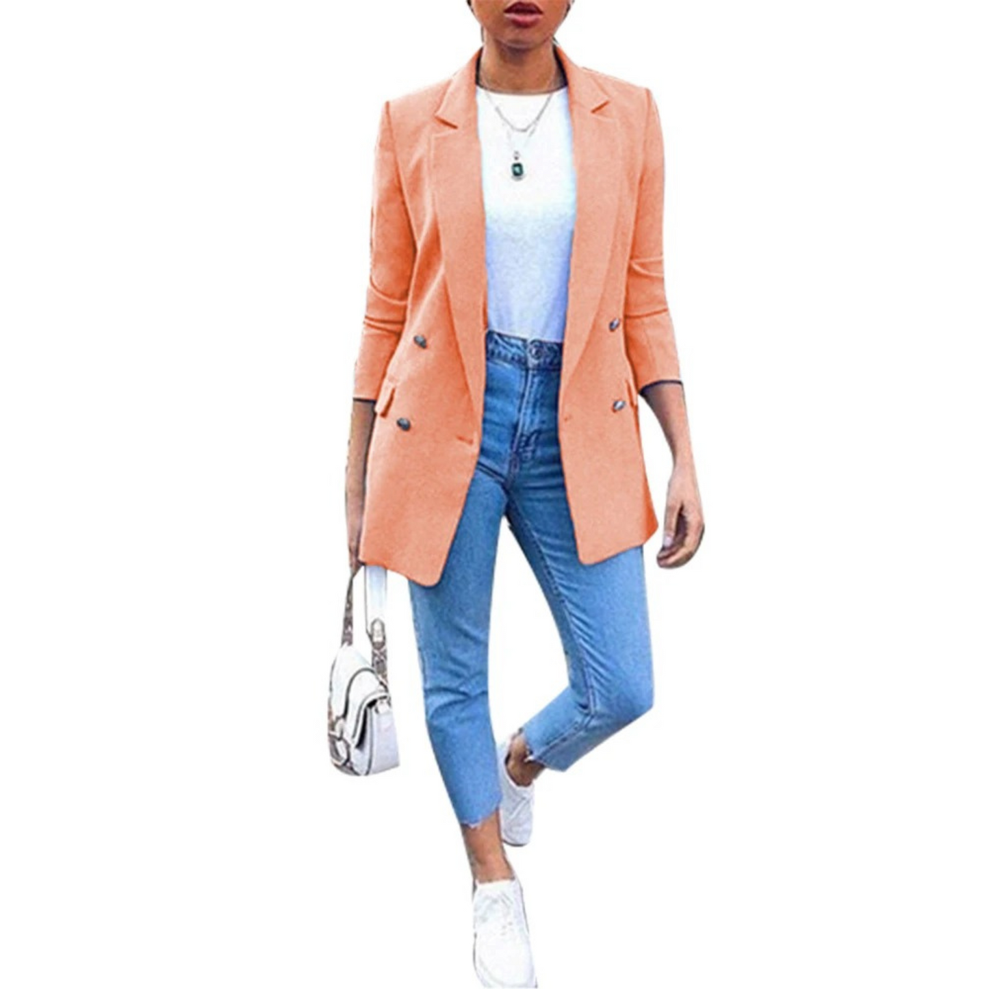 Genoveva | Elegant long warm blazer for women