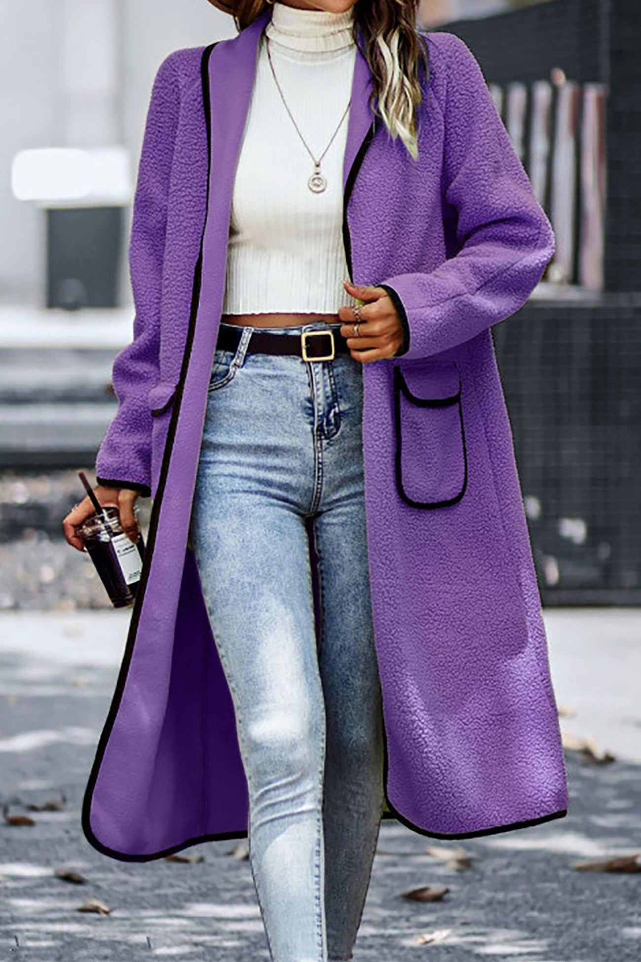 Annelie | Plush cardigan with lapel pockets