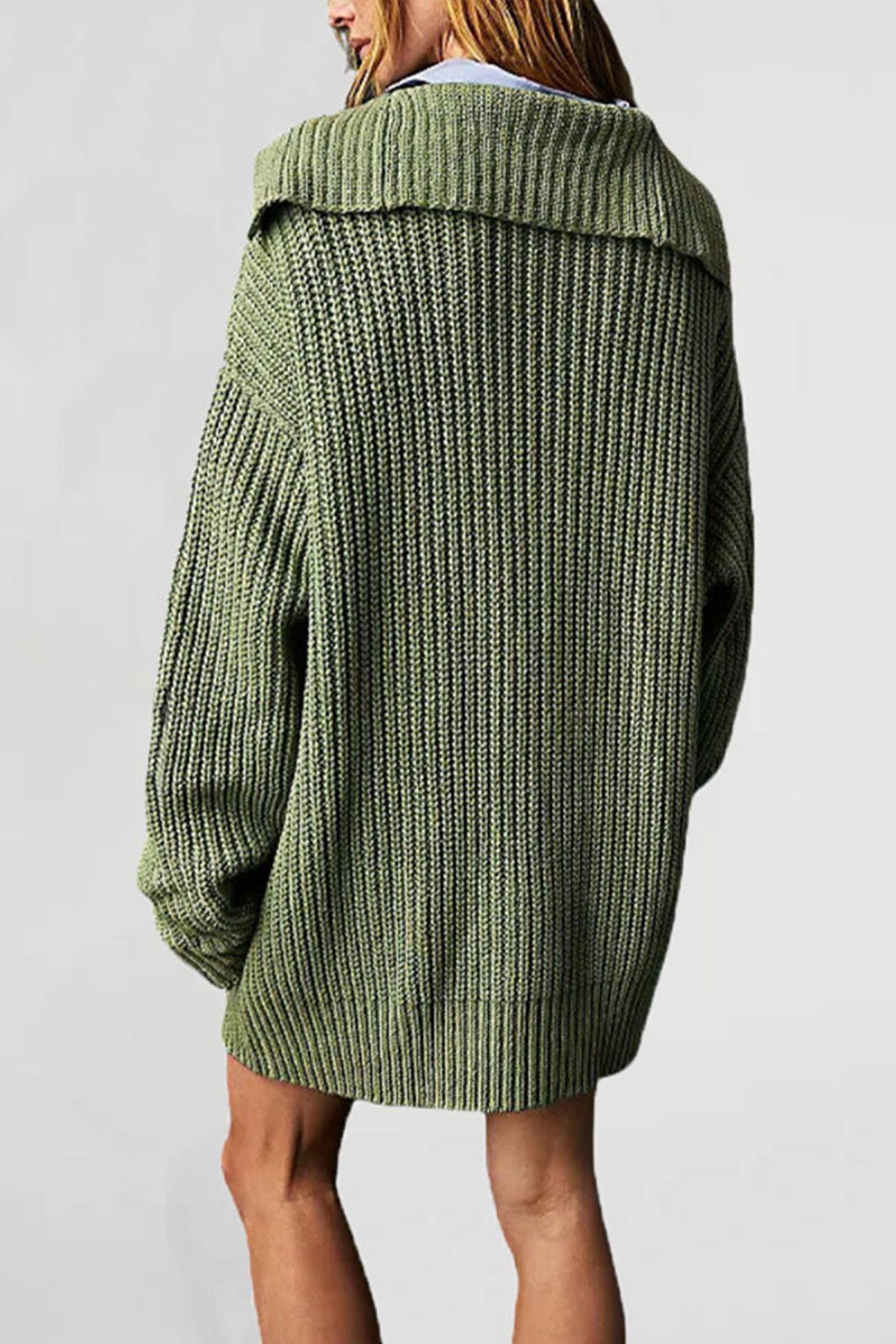 Annelies | Mid-length cardigan with lapels and a single buckle