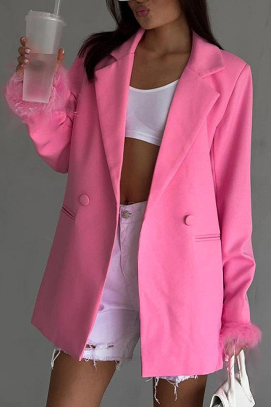 Luciana | Suit with fixed lapels and fluffy cuffs