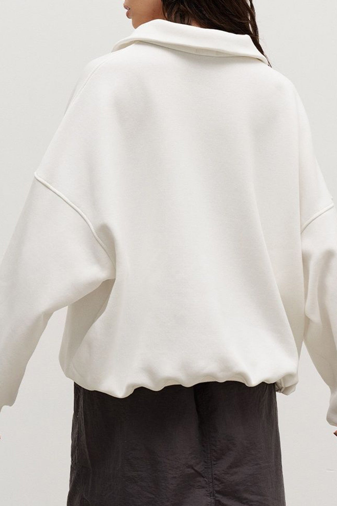 Dafne | Lapel zip-up sweatshirt
