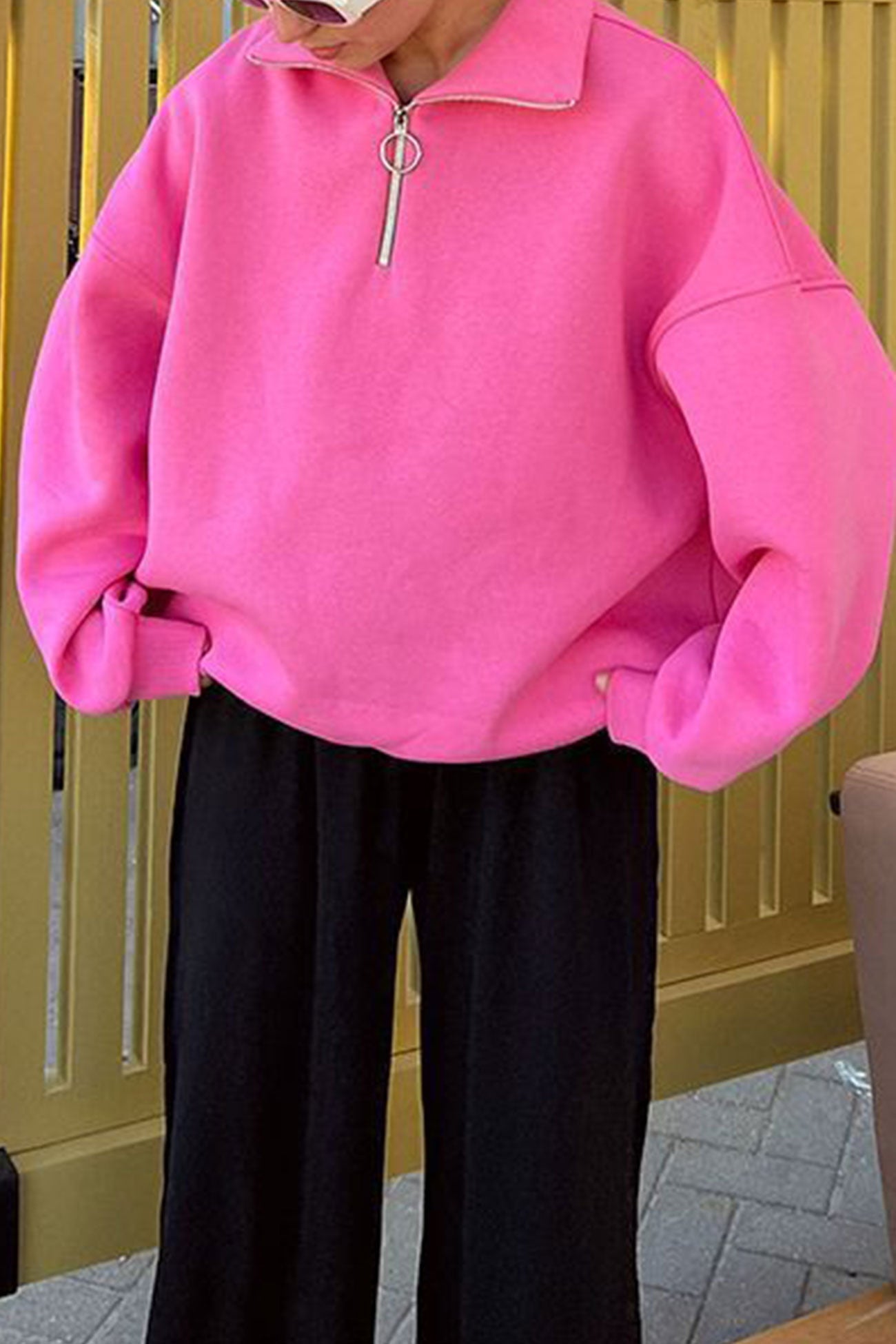 Dafne | Lapel zip-up sweatshirt