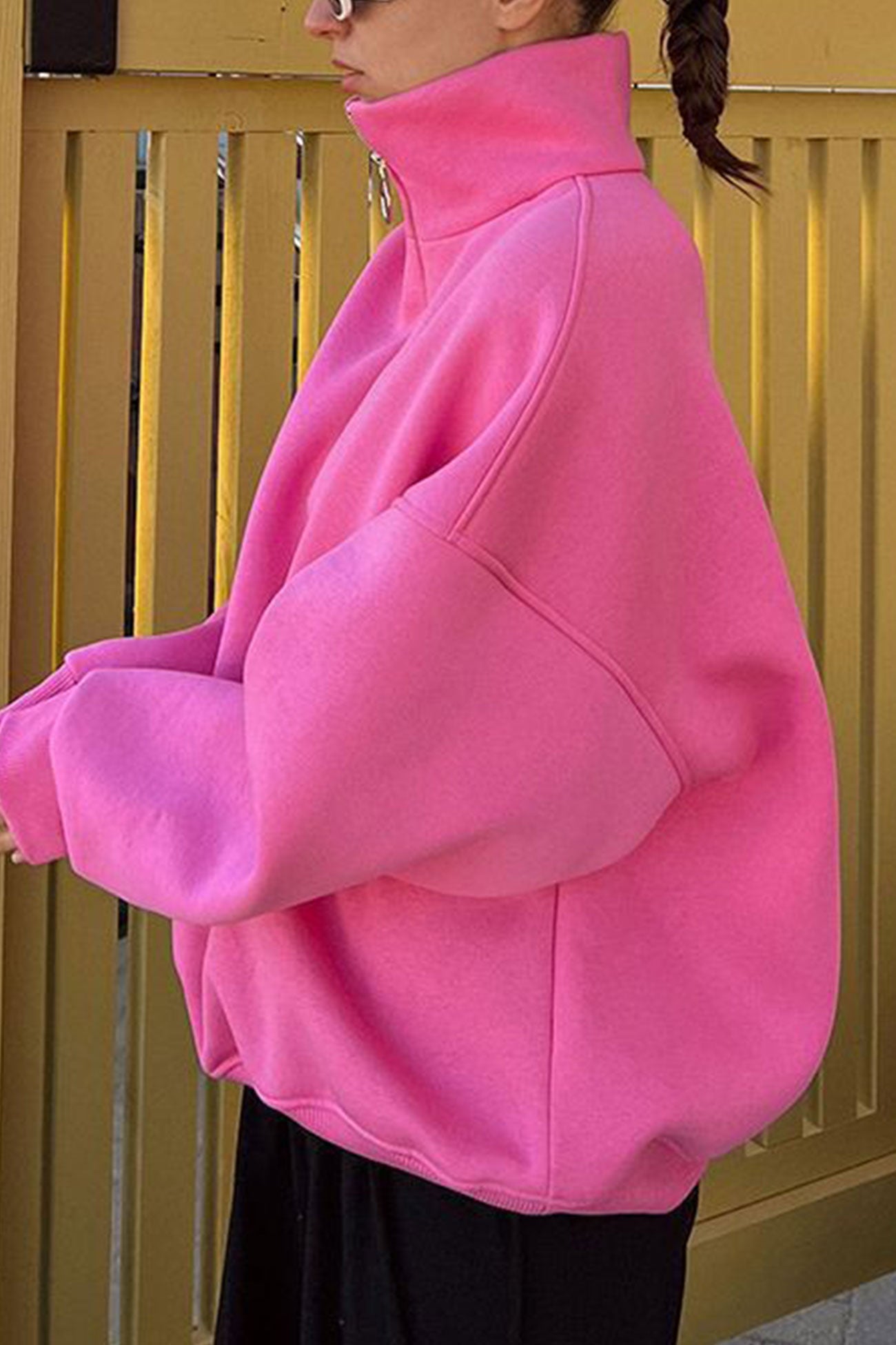 Dafne | Lapel zip-up sweatshirt