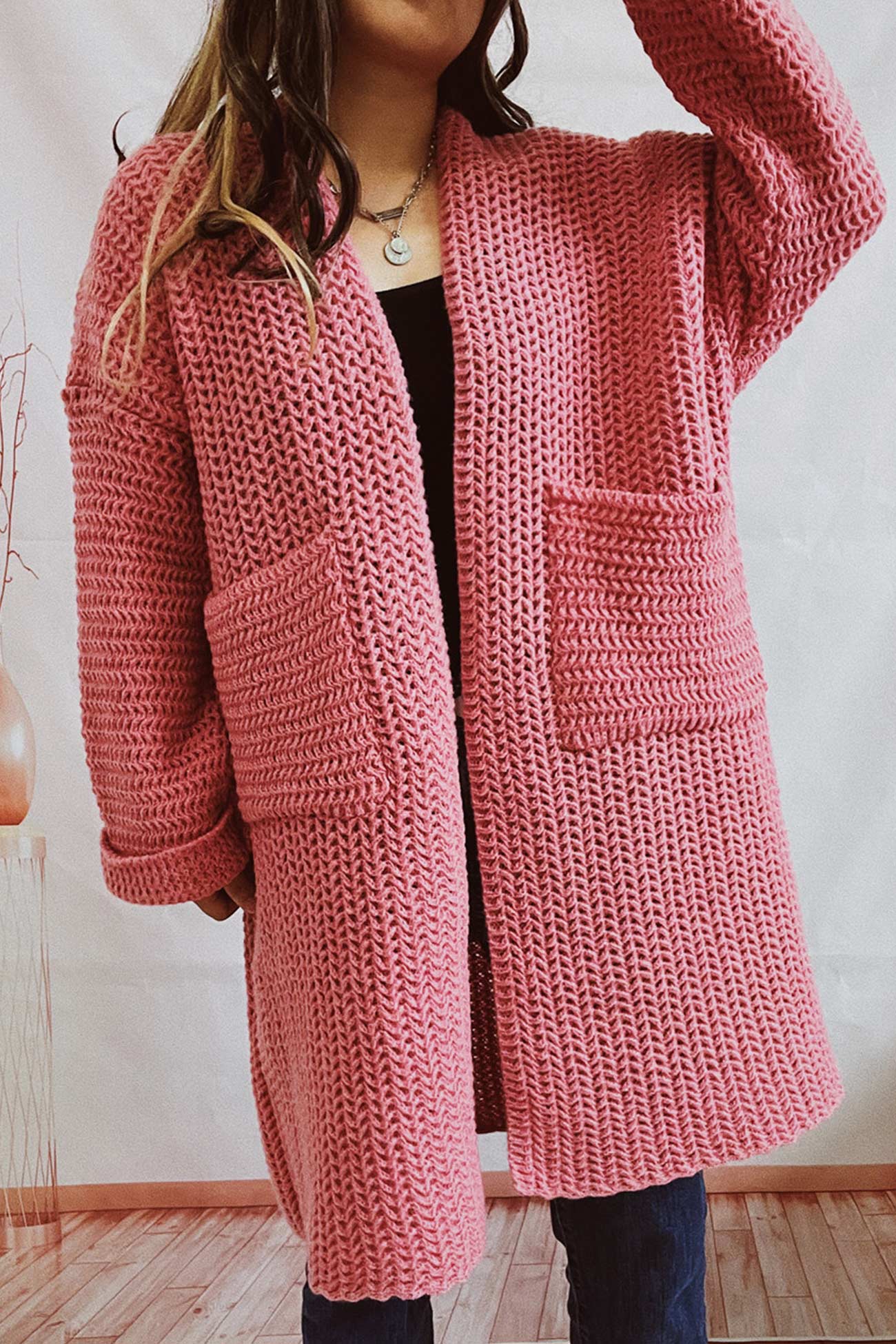Marita | Cardigan with large pocket and open front
