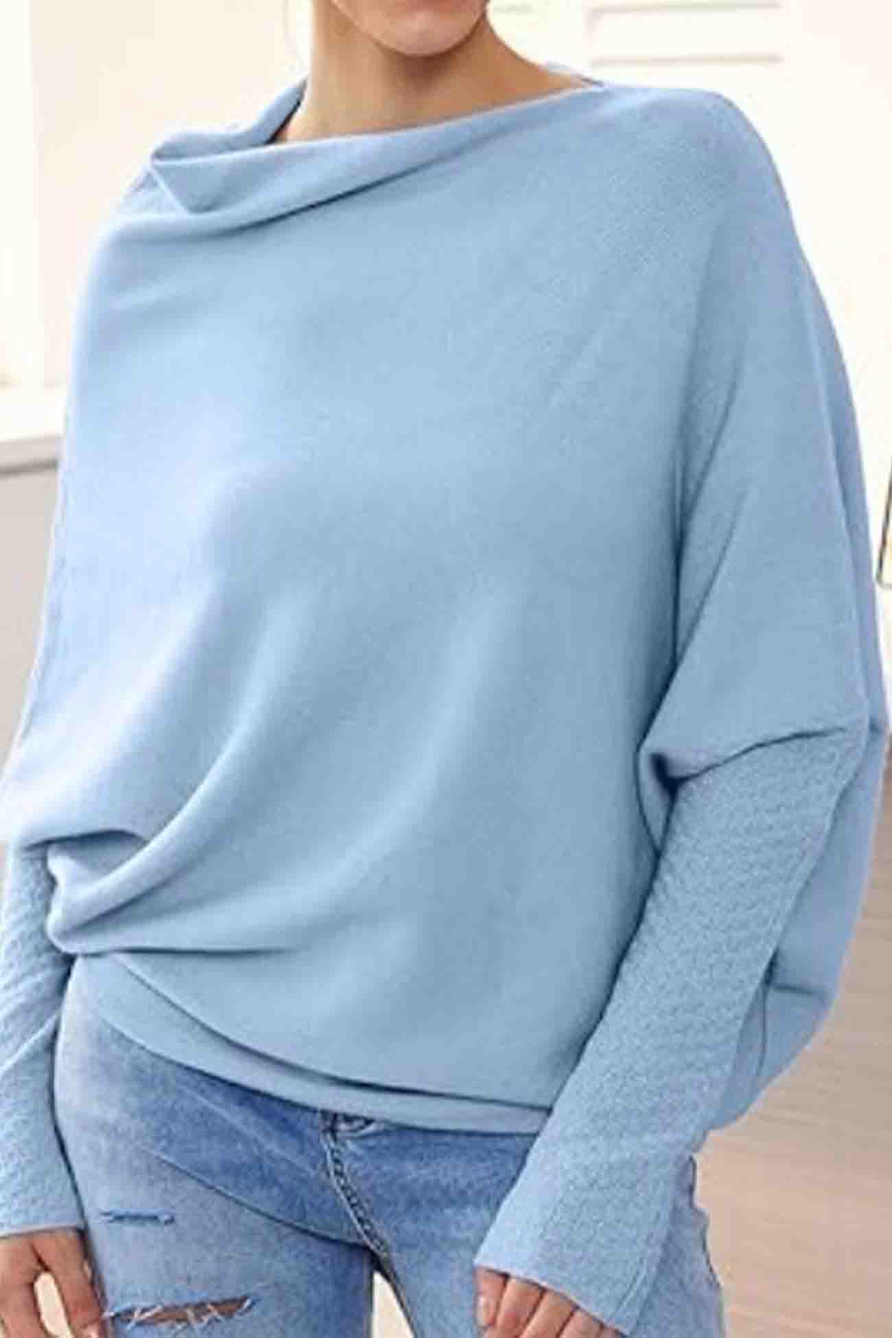 Paulina | Solid long-sleeved shirt with a crew neck