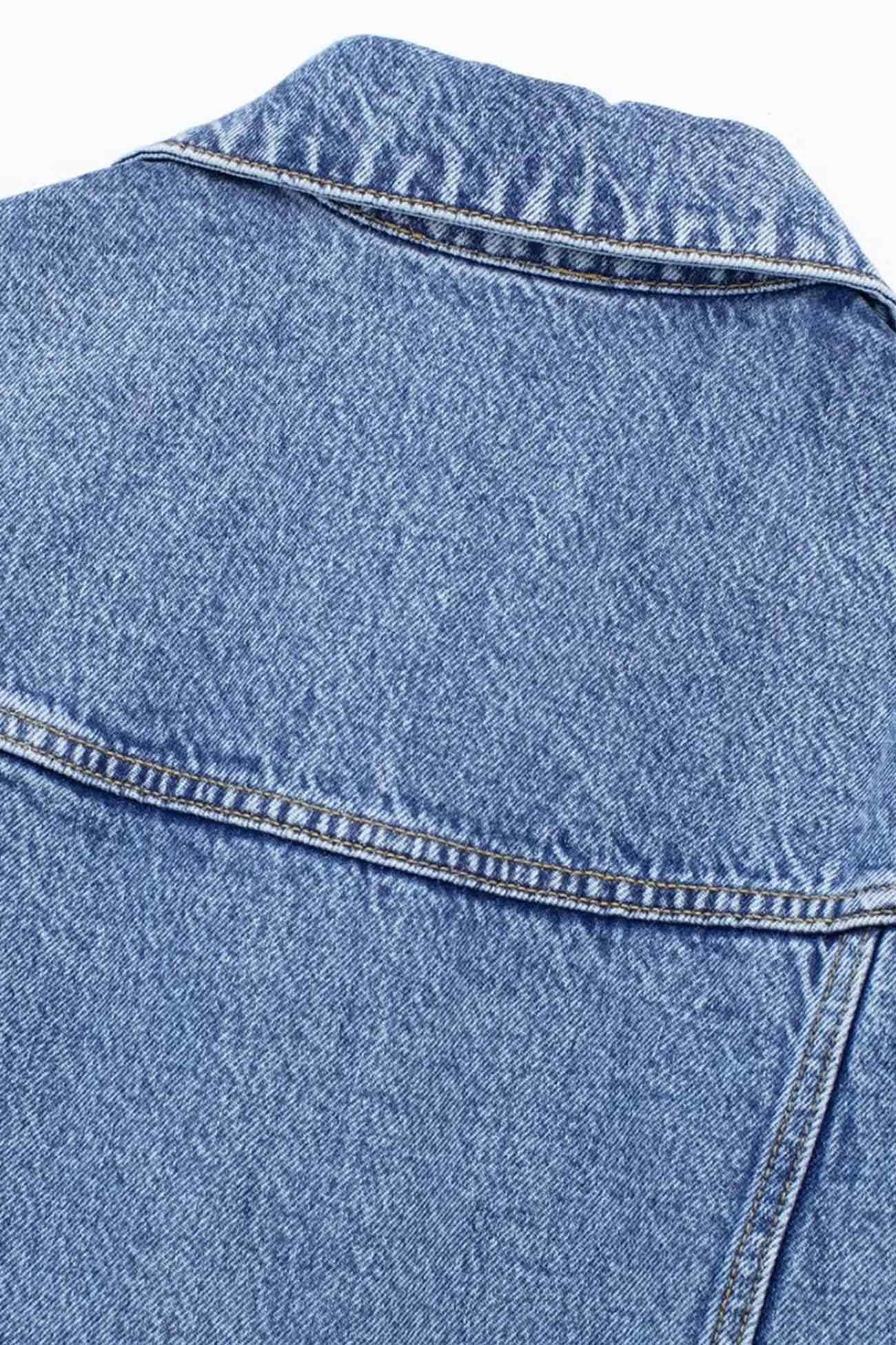 Hanna | Long sleeve denim jumpsuits with pockets and high waist