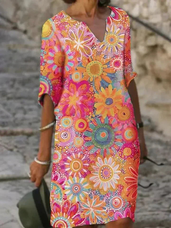 Ileana® | V-Neck Dress With Floral Print