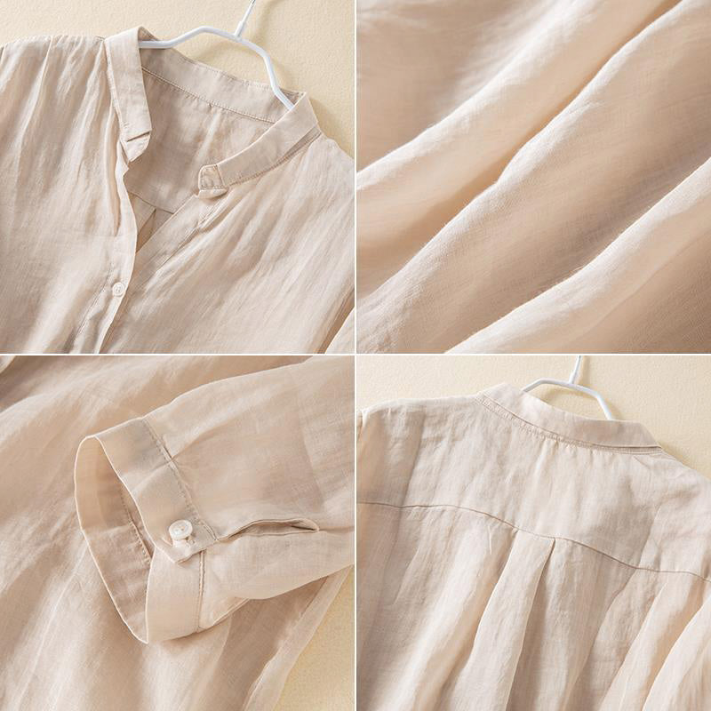 Rosario® | Casual Button-Down 3/4 Sleeve Cotton Blouse