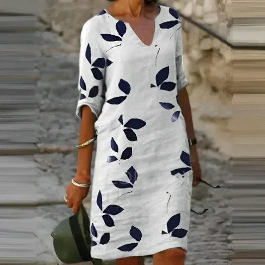 Edna® | Stunning Summer Dress With Leaf Print For Women