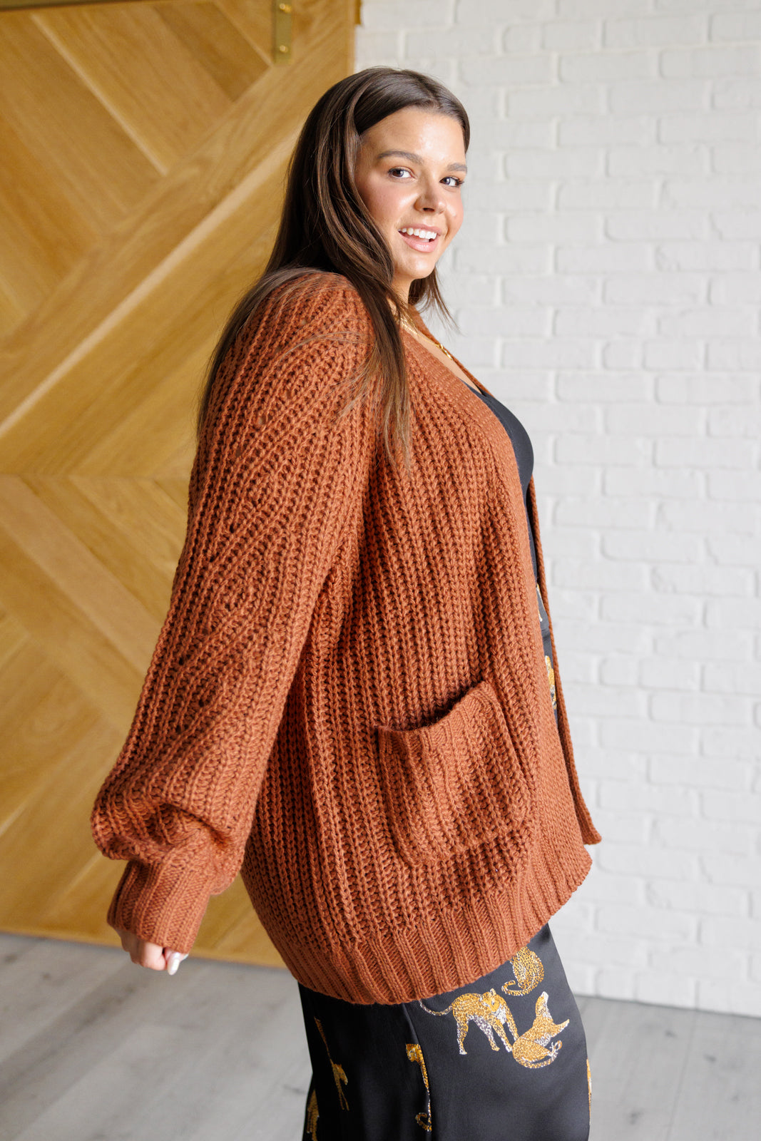 Vanja | Maybe Monday Cardigan in chestnut