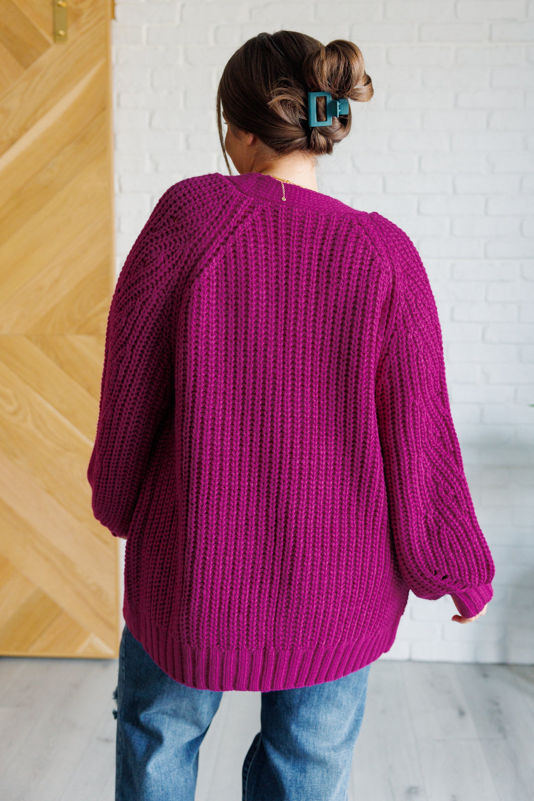 Leonie | Maybe Monday Cardigan in Berry