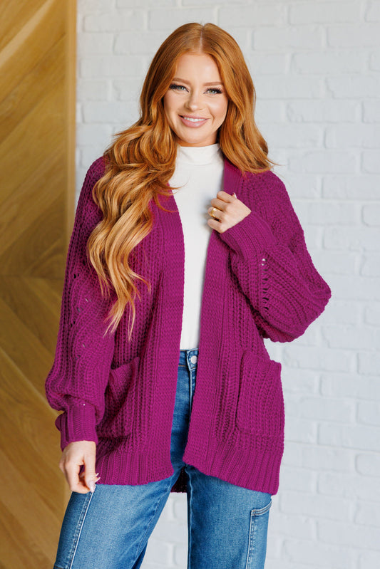 Leonie | Maybe Monday Cardigan in Berry