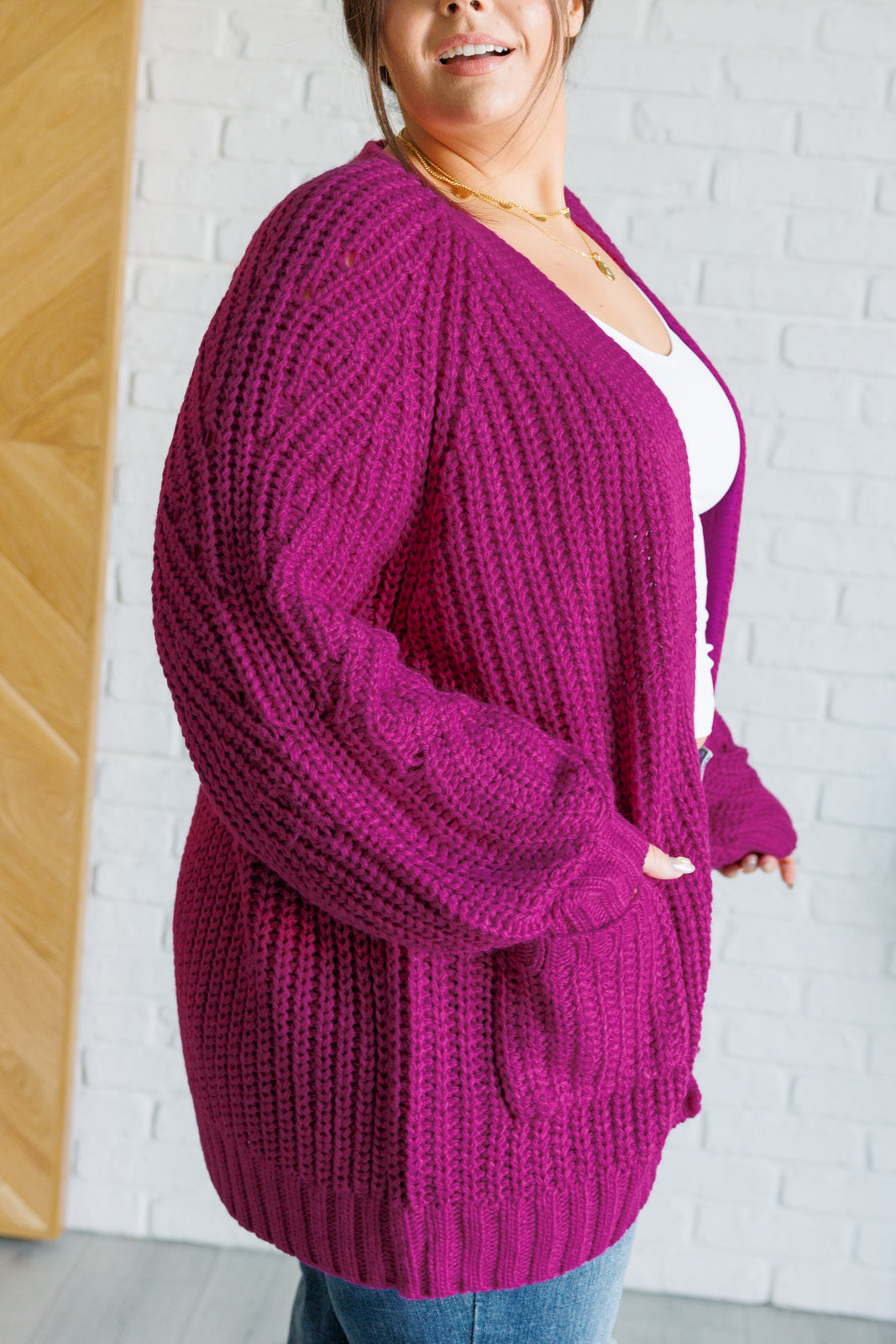 Leonie | Maybe Monday Cardigan in Berry