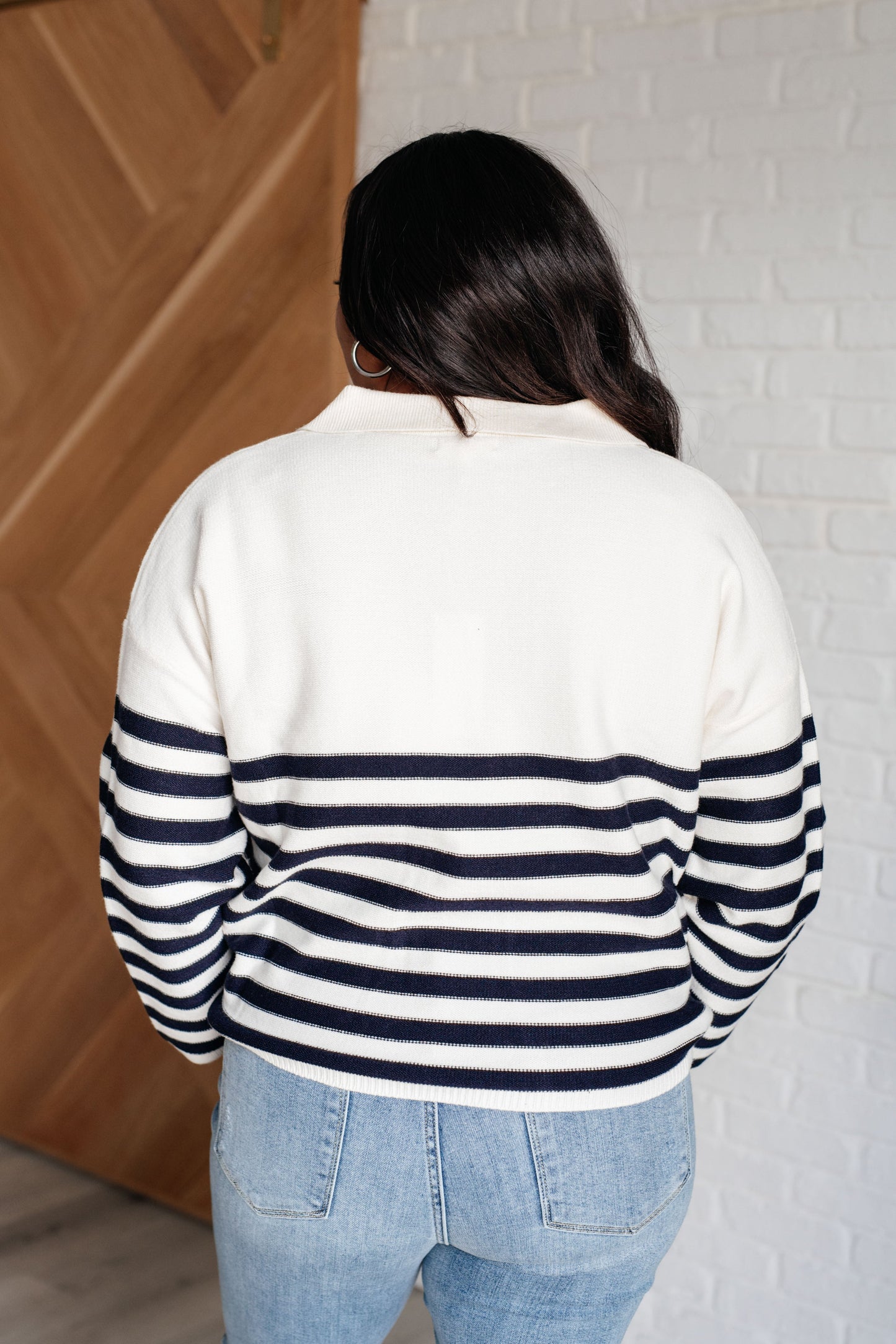 Sabine | “Memorable Moments” striped sweater in white