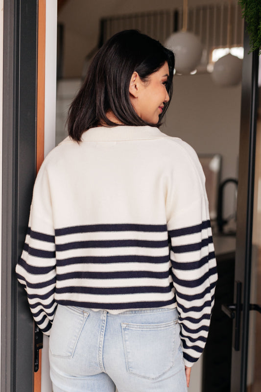 Sabine | “Memorable Moments” striped sweater in white
