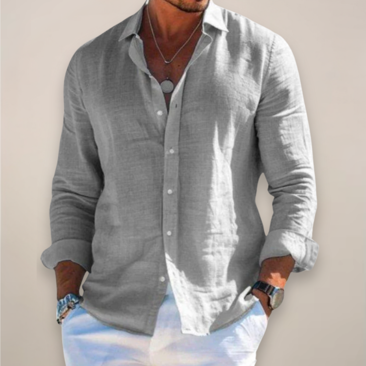 Evan | Men’s Casual Long Sleeve Button Up Shirt