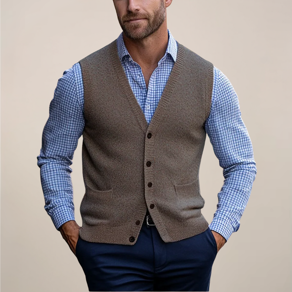 Steven | Men’s Spring Buttoned Knit Vest
