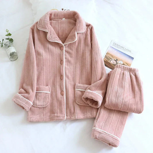 Angelica | Comfortable flannel pajama set for women