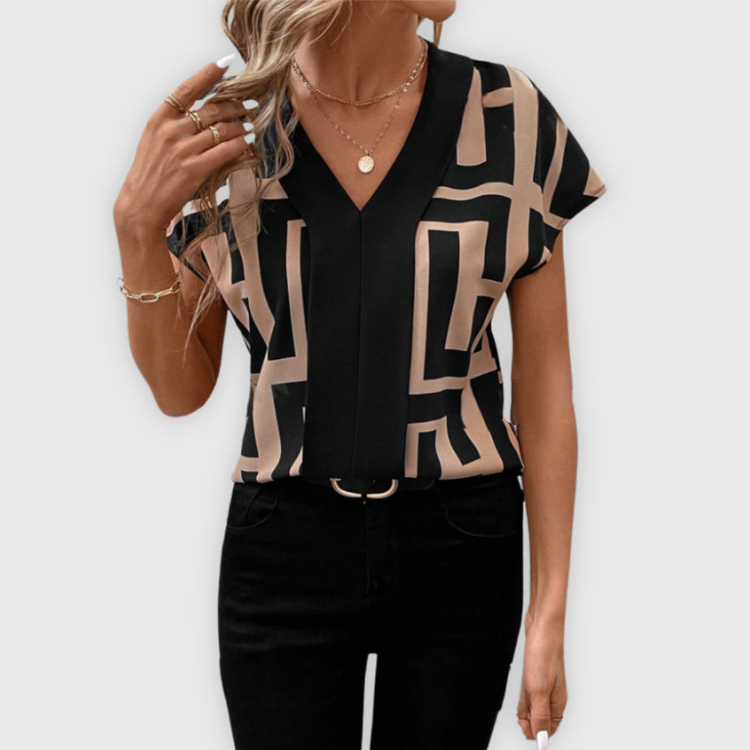 Delfina® | Elegant women's blouse V-neck business